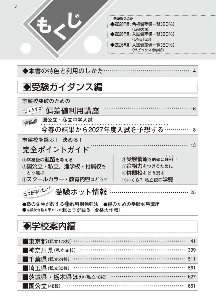 首都圏版 中学受験案内　2027年度用 商品画像2