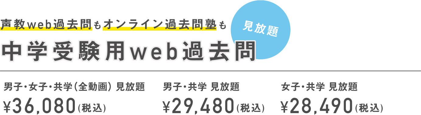 中学受験用Web過去問 全動画見放題 36,080円