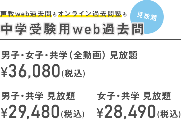 中学受験用Web過去問 全動画見放題 36,080円